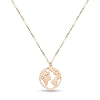 Abbildung von GD GOOD.designs Weltkugel Halskette Roségold für Damen Wasserfest Verstellbare Weltkette aus Edelstahl I Kette mit Weltkarte Anhänger