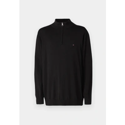 Abbildung von Tommy Hilfiger Essential ZIP MOCK Strickpullover, Herren, Größe: XXL, Black