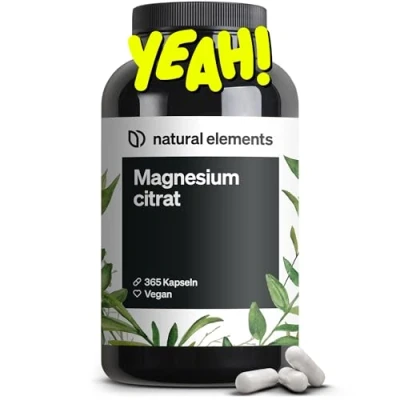 Abbildung von Premium Magnesiumcitrat 365 Kapseln Hochdosiert: 2320mg (davon 360mg elementares Magnesium) pro Tagesdosis Ohne Zusätze vegan, laborgeprüft und in Deutschland produziert