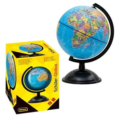 Abbildung von Idena 569906 Globus mit politischem Kartenbild, Ø 18 cm, Schüler Globus, ideal für die Schule