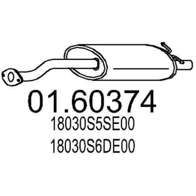 Abbildung von MTS 01.60374 Endschalldämpfer 850 HONDA: CIVIC 7 Hatchback