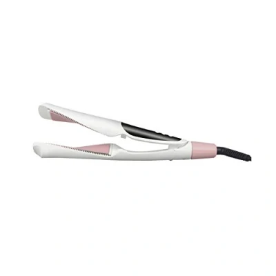 Abbildung von MAXXMEE Hairstyler Curl &amp; Straight 3in1 Hair Styler mit geschwungenen Stylingplatten als Glätteisen und Lockenstab verwendbar Digitales LED Display [weiß/rosegold]
