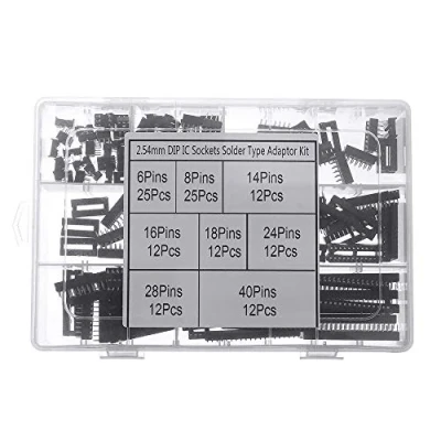 Abbildung von DollaTek 122 Stück DIP IC Sockeladapter Löt Sockel Kit 6/8/14/16/18/24/28/40 Pins