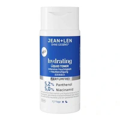 Abbildung von Jean &amp; Len Hydrating Liquid Toner, für jeden Hauttyp geeignet, besonders sanft zum Hautmikrobiom, ideale Vorbereitung die darauffolgende Pflege, parfümfrei, vegan, 150 ml