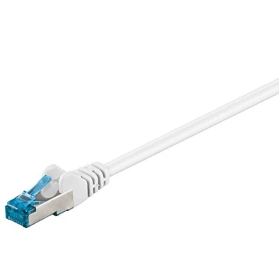 Abbildung von Goobay 92714 CAT 6a PatchKabel, EthernetKabel, doppelt geschirmt, S FTP bis 10000 Mbits, 500 Mhz, halogenfrei Kupfer Kabel, RJ 45 Stecker, vergoldete Kontakte, 7,5m, Weiß
