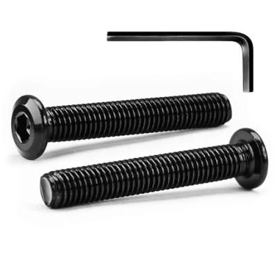 Abbildung von 20 Sätze M4 x 40mm Flachkopfschrauben Flachkopf Innensechskantschrauben, A2 V2A Edelstahl Schwarzes Oxid, Sechskantschrauben für Möbel, Möbelschrauben,mit Hex Key