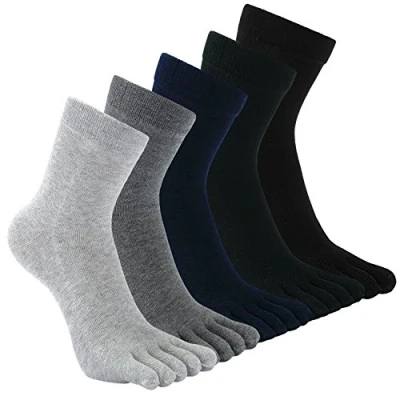 Abbildung von PUTUO Zehensocken Herren Baumwolle Socken mit Zehen, Männer Fünf Finger Sport Winter Sneaker 39 44