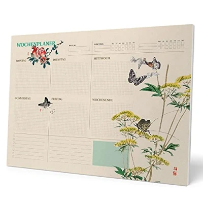 Abbildung von Grupo Erik Wochenplaner Tischkalender Block A3 Kalender Planer Japan auf Deutsch Tischplaner ohne Datum Schreibtischunterlage Papier