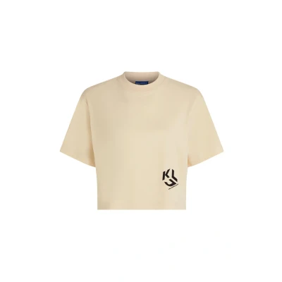 Abbildung von Karl Lagerfeld Jeans Tshirt print, Damen, Größe: Large, Wood ash