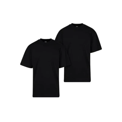 Abbildung von Urban Classics 2PACK Tshirt basic, Herren, Größe: 4XL, Black+black
