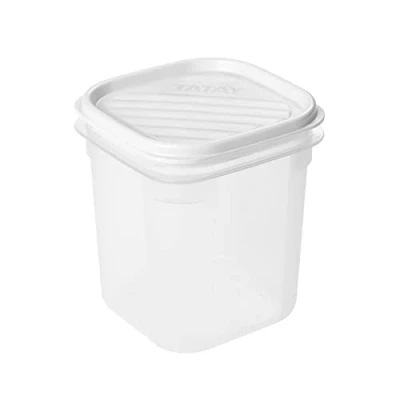 Abbildung von Tatay Frischhaltedose , Airtight, 0,7L von Kapazität, flexible Druckdeckel, BPA frei, Geeignet Mikrowelle und Geschirrspüler, Weiß. Maße: 10 x 11,7 cm