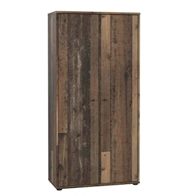Abbildung von FORTE TEMPRA 2 Schrank 70 80, türig, Mehrzweckschrank, Aktenschrank oder Büroschrank, Old Wood Vintage Retro Holz Dekor, Holzwerkstoff, 73.7 cm breit x 197.5 hoch 34.8 tief