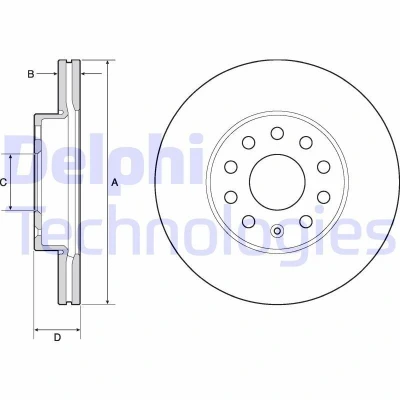 Abbildung von DELPHI BG4701C Bremsscheibe 276 24 5 Belüftet beschichtet unbehandelt ohne Radlager, ABS Sensorring VOLKSWAGEN: Golf 7, 7 Variant