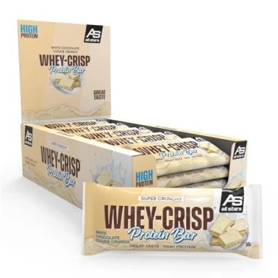 Abbildung von All Stars Whey Crisp Protein Bar, White Chocolate Cookie Crunch, 25er Pack (25 x 50 g)