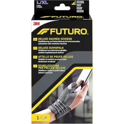 Abbildung von FUTURO Deluxe Daumen Schiene, L XL (16.5 20.3 cm), Latexfrei, Schwarz Stabilisierung und Stützung bei schmerzenden, schwachen oder verletzten unteren Daumengelenken Verstellbar