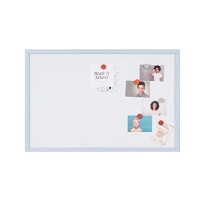 Abbildung von Bi Office Whiteboard, magnetisch, trocken abwischbar, Rahmen aus Holz, Pastellblau, MDF 40 x 30 cm