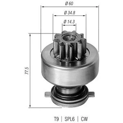 Abbildung von Freilaufgetriebe, Starter MAGNETI MARELLI 940113020114