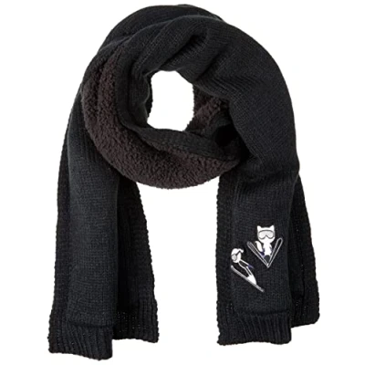 Abbildung von KARL LAGERFELD Damen Apres Ski Knit Scarf Schal, Schwarz, Einheitsgröße