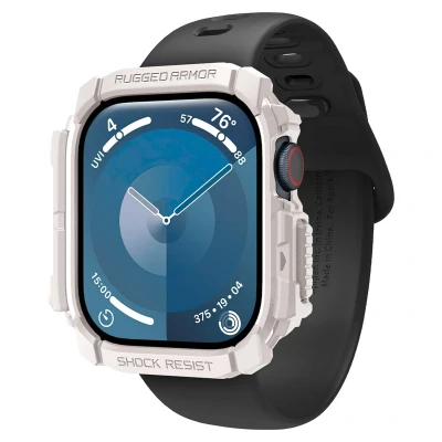 Abbildung von Spigen Rugged Armor Hülle Kompatibel mit Apple Watch 10 46mm (2024) Dünenbeige