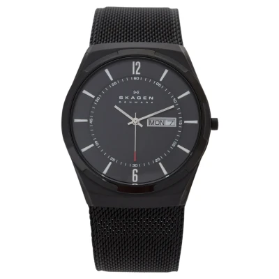 Abbildung von Skagen Herrenuhr Melbye Titanium, DreizeigerDatumswerk, 40mm Midnight Titanium Gehäuse mit EdelstahlMeshArmband, SKW6006