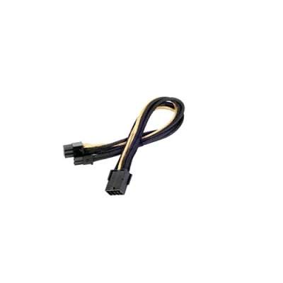 Abbildung von SilverStone SST PP07 PCIBG Netzteil Verlängerungskabel 25cm 8pin auf PCI E 6+2pin, schwarz/gold