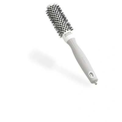 Abbildung von Olivia Garden Expert Blowout Shine Weiß &amp; Grau 25 Runde, antistatische Keramikbürste für glänzende und frizzfreie Blowouts
