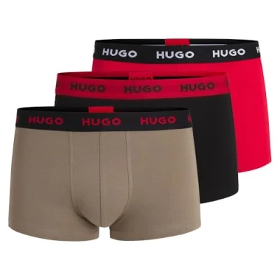 Abbildung von HUGO Trunk 3 PACK Panties, Herren, Größe: Medium, Khaki/black/red
