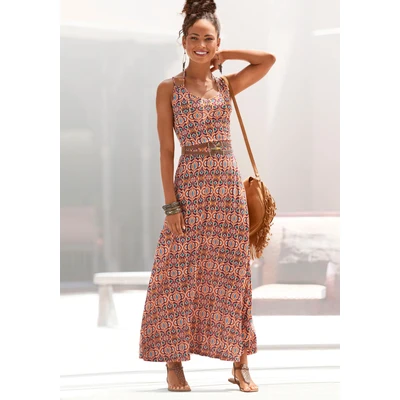 Abbildung von LASCANA Maxikleid, mit Ethnoprint und verstellbaren Trägern, Sommerkleid, Strandkleid