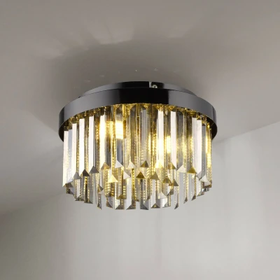 Abbildung von JUST LIGHT. Deckenlampe Kulunka, Kristallglas, schwarz