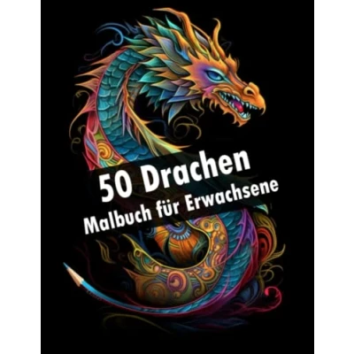 Abbildung von 50 Drachen Malbuch für Erwachsene: Fantasiewesen den Stressabbau und Entspannung mit einzigartigen Motiven: Ausmalbuch mehr Kreativität