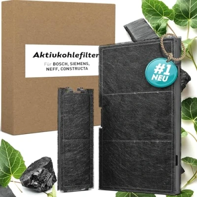 Abbildung von KF3TEC® Aktivkohlefilter für Siemens LZ10AKA00 / Neff Z51AIA0X0 Bosch DWZ0AK0A0 Constructa Gaggenau 17000965 (Set aus 2 Filtern)