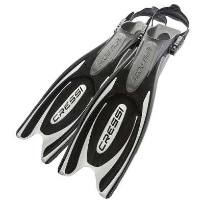 Abbildung von Cressi Herren Flossen Frog Plus, schwarz/silber, 39/41, BF205540