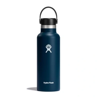 Abbildung von Hydro Flask Water Bottle 532 ml (18 oz) Vacuum Insulated Stainless Steel with Leak Proof Flex Cap and Powder Coat Standard Mouth Indigo