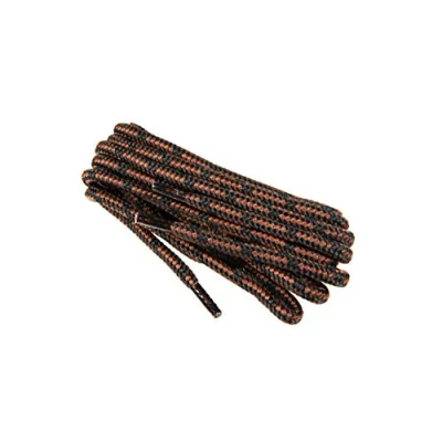 Abbildung von Runde Schnürsenkel für Arbeitsschuhe, Gesundheitsschuhe und Sicherheitsschuhe robustes Gewebe, von Worker Walker Laces Pro, 1 Paar (9176 schwarz mit braun / 120 cm 47 zoll)