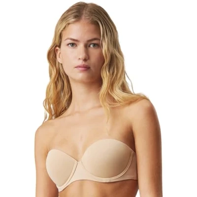 Abbildung von Calvin Klein Damen Trägerloser BH Push Up, Beige (Bare), 85B (38B)