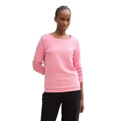 Abbildung von TOM Tailor Denim Structured Sweatshirt, Damen, Größe: Large, Light dusty pink