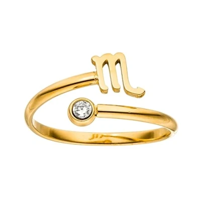 Abbildung von Purelei® Sternzeichen Ring Fisch (Gold) Wasserfester Damenring aus langlebigem Edelstahl Verstellbare Ringe von Größe 60 bis 66 Modeschmuck für deinen individuellen Look