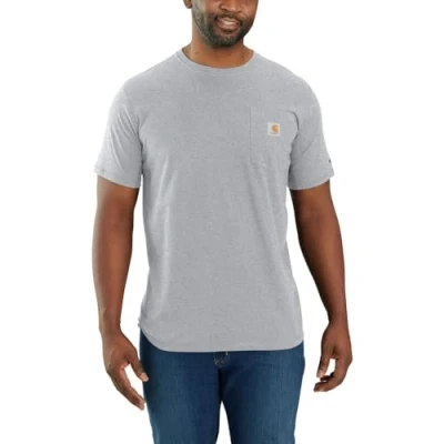Abbildung von Carhartt Herren Force® Relaxed Fit, mittelschweres, kurzärmliges Pocket T Shirt, Grau meliert, XXL