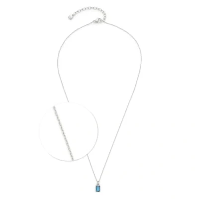 Abbildung von JEWELS BY LEONARDO Halskette Ciao Sophia, kurze Kette aus silberfarbenem Edelstahl, blauer Glaskristall, 42 47 cm Länge, Schmuck Geschenk, 024473