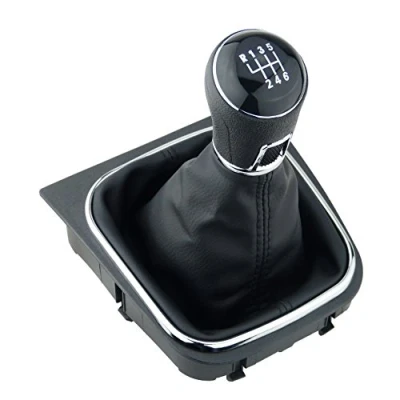 Abbildung von L&amp;P A256 4 Schaltsack Schaltmanschette Schwarz Naht Rot Schaltknauf 6 Gang kompatibel mit VW Golf 5 V VI Rahmen Komplettset Knauf Plug Play Ersatzteil für 1K0711113 5K0711113 1K8711113