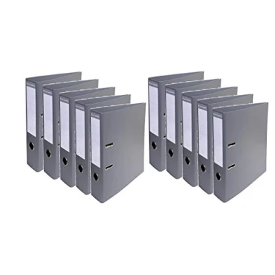 Abbildung von Exacompta 53754E 10er Pack Premium PVC Ordner Prem&#039;Touch. 7 cm breit DIN A4 Ringordner Aktenordner Briefordner Büroordner Plastikordner Schlitzordner dunkelgrau