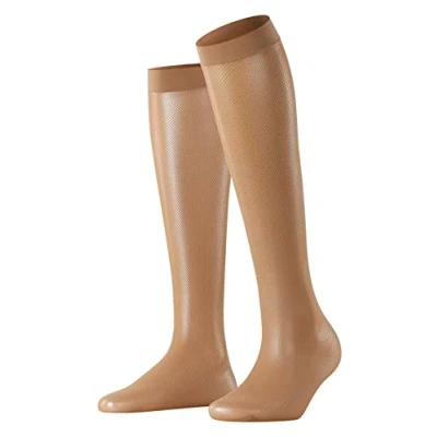 Abbildung von FALKE Damen Net W KH transparent Gemustert 1 Paar Kniestrümpfe, Beige (Powder 4169), 35 38