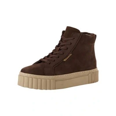 Abbildung von Tamaris Damen Stiefelette Leder Wechselfußbett; DARK BROWN, EU 38