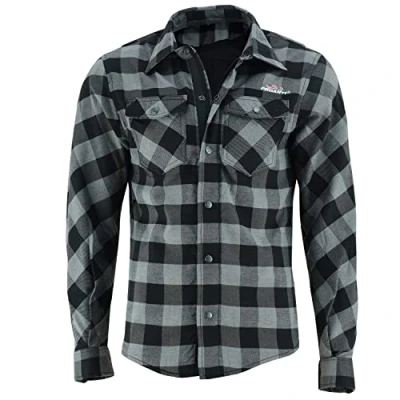 Abbildung von PROANTI Motorradhemd Aramid Motorrad Chopper Hemd Jacke mit Protektoren