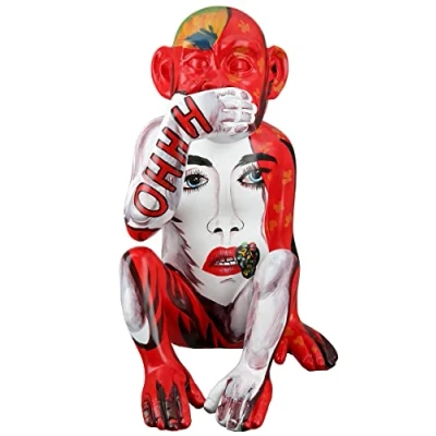Abbildung von Casablanca Deko Figur Tierfigur Skulptur Monkey bunter AFFE Moderne Dekoration Wohnzimmer Höhe 39 cm