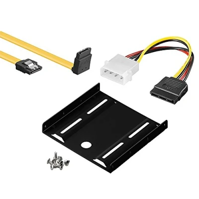Abbildung von baytronic SSD Einbau Kit für interne SSD/HDD inkl. Einbaurahmen 6,4 cm SATA 3 Kabel gedreht 0,5 m