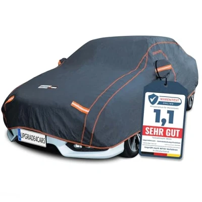 Abbildung von Upgrade4cars Autoabdeckung Outdoor Vollgarage atmungsaktiv &amp; wasserdicht Auto Abdeckplane Komplett für alle Jahreszeiten Autoplane Universal Pkw Größe: XL 533 * 178 121 cm