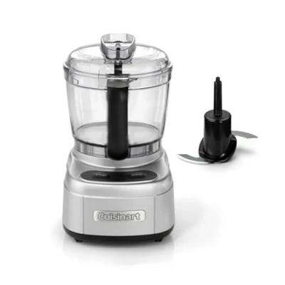 Abbildung von Cuisinart Mini Prep Pro Kompakte Küchenmaschine, Zwiebelhacker, Mixer, Gewürzmischer Pulsfunktion und Sprühlöcher 900 ml Fassungsvermögen Spülmaschinenfest Einfach zu bedienen Silber