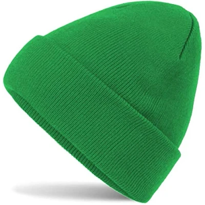 Abbildung von Hatsatar Damen Herren Strickmütze Winter Feinstrick Beanie für Unisex Bündchenmützen Weich &amp; Warm Grün Medium