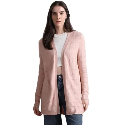 Abbildung von ONLY Damen ONLKATIA LS Struct Open Card CC KNT Strickjacke, Rose Smoke/Detail:Melange, S